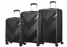 Set de 3 valises AMERICAN TOURISTER noir (55 cm, 67 cm & 78cm) avec serrure TSA + couteau à viande chez Conforama