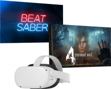 Pack casque de réalité virtuelle Meta Quest 2 128 GB + Resident Evil 4 + Beat Saber au meilleur prix chez Melectronics