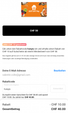 Acheter un bon Just Eat (montant minimum d’achat 50 CHF) sur Twint et économiser 10 francs
