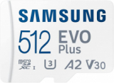 🔥 Carte microSD Samsung EVO Plus 512 GB V30 (130 Mo/s en lecture/écriture pour les vidéos UHD) au prix de 39.90 francs