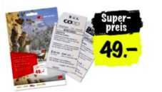 Carte journalière CFF pour les transports publics 2e classe (49 CHF) / 25 CHF de réduction sur l’abonnement demi-tarif (lors de l’achat d’une carte journalière) dès le 23.01.