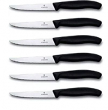 6 couteaux à viande Victorinox 11 cm chez Ackermann pour environ 3 francs par couteau