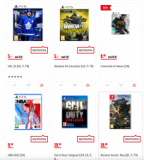 Fin de séries de jeux chez Interdiscount *prix en cas de retrait*.