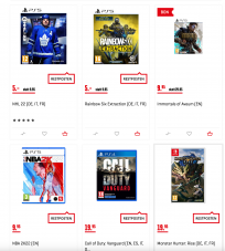 Fin de séries de jeux chez Interdiscount *prix en cas de retrait*.