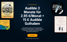 Audible 3 mois pour 2,95 €/mois + un bon Audible de15 € utilisable jusqu’au 01.07.2024