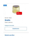 Lanterne solaire gratuite chez Livique (personnalisée)