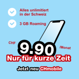 Forfait mobile CHmobile pour CHF 9.90/mois