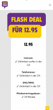 Abonnement mobile Swiss UNLIMITED A VIE pour 12.95 francs