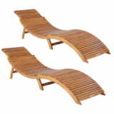 Transat de jardin pliable, Pack de 2, en bois d’acacia chez DeubaXXL