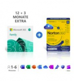 Abonnement 15 mois Microsoft Office 365 Family + Norton 360 Deluxe / McAfee Total Protection 12 mois chez Amazon