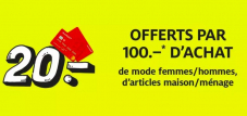 Un «Summer Coupon» Manor de 20 francs offerts dès un montant d’achat de 100 francs sur la mode femme/homme & articles de maison et de ménage