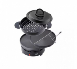 NETTOSHOP – Four à marrons avec plaque à crêpes et gril noir