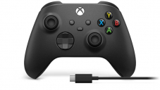 Manette sans fil Microsoft Xbox en blanc & noir, également avec câble chez MediaMarkt pour 44 francs