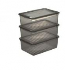 Lot de 3 boîtes de rangement Keeper Clearbox Gris d’une capacité de 11 litres chez Jumbo