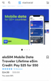 ALOSIM chez Stacksocial avec 50% (Payez 25 $ avec 50 $ en crédit de données de voyage)