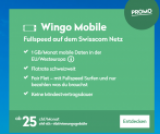 Wingo Mobile Promo : 25 CHF par mois (également pour les clients déjà existants !) y compris 1 Go de données en Europe.