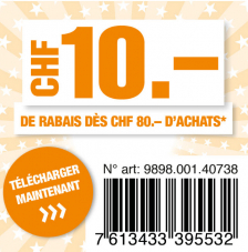 Migros Neuchatel et Fribourg: 10.- de rabais