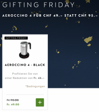 Mousseur à lait Nespresso Aeroccino 4 pour 49 CHF