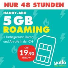 Jusqu’à demain seulement – Yallo smart Europe (Tout illimité en Suisse, 5 Go roaming en Europe & Amérique du Nord) à un prix pirate
