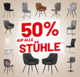 50% de rabais sur toutes les chaises, même celles déjà réduites (sauf Best Price & chaises de jardin) chez Lipo, p. ex. chaise de bar pour 35 francs
