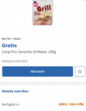 (Personnalisé) Produit gratuit avec l’application Supercard Coop : fromage à griller