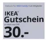 IKEA Family [En ligne] : 30 CHF de rabais à partir d’un montant de 200 CHF / valable jusqu’au 31.05.23