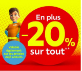 Aujourd’hui : 20% supplémentaires sur tout chez Lipo