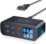 YSYFAD 365W USB C Chargeur Multiple avec Affichage LED, Station de Charge USB 6 Ports GAN PD USBC YSYFAD