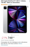 Parfait pour la rentrée scolaire : Apple iPad Pro 11″ 128Go Wifi + Cellulare chez Amazon pour 722 CHF (frais d’expédition inclus)