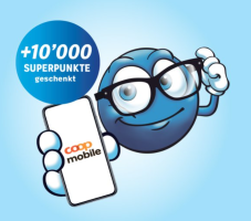 Coop Mobile Basic (réseau Swisscom, appels et SMS illimités en Suisse, 4 ou 8 Go de données cumulables + 10’000 superpoints gratuits)