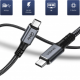 Câble USB-C 0.5m / 1.2m USB 4 / Thunderbolt 3 avec 40 Gbps (jusqu’à 8K@60Hz), 100 W Power Delivery et DP-Alt-Mode chez Aliexpress