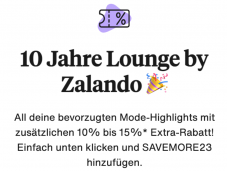 Code promo Zalando Lounge pour le 10e anniversaire : 10% de réduction à partir de 100 francs  & 15% à partir de 150 francs