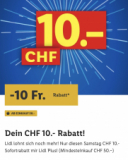 Bon de réduction Lidl de 10 CHF à partir d’un montant d’achat de 50 CHF avec l’app Lidl Plus (valable seulement aujourd’hui !)