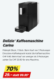 Delizio Carina Machine à café pour 9.90 francs effectifs (à l’achat de 3 paquets de capsules de café Emozione)