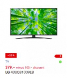 TV LG 43″ pour 279 CHF avec le code de réduction “100LG22”
