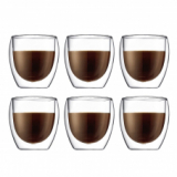 Un pack de 6 verres thermiques Pavina de 0.25 l, à double paroi
