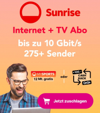 🔥 Internet haut débit Sunrise + abonnement TV à vie pour 42 CHF