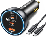 Amazon : Chargeur de voiture USB 160W avec PPS / PD / QC – Port USB-C 100W