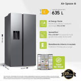 Samsung Food Center Side by Side 640L with water/ice dispenser, WLAN, and AI energy mode [Cross-border/LOCAL FR]