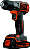 Perceuse-visseuse sans fil Black+Decker Autosense 18 V, batterie Li-Ion 1,5 Ah, avec 2 batteries (ASD184KB)