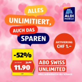 Aldi Mobile Swiss Unlimited : tout illimité en CH pour seulement CHF 11.90