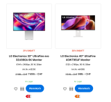 🖥️ Les écrans LG UltraFine 40″ 5K2K et 32″ 6K sont proposés à prix très réduits chez DQ Solutions !