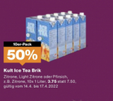 🔥 * Valable dès maintenant ! * 50% sur Ice Tea culte en brique :  lot de 10 x 1 Litre SEULEMENT 3,75 FR