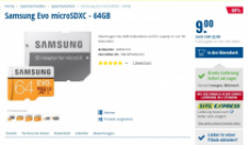 Carte mémoire Samsung Evo microSDXC – 64GB pour seulement 9CHF chez Steg Pc !