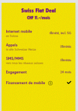 Abonnement Talktalk Swiss Flat, avec y est inclus 5G (données 40 Go)
