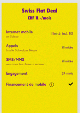Abonnement Talktalk Swiss Flat, avec y est inclus 5G (données 40 Go)