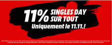 [Annonce] 11% de réduction sur tout chez MediaMarkt au Singles Day