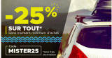 Mister-Auto : Un rabais de 25% sur tout (pièces auto)