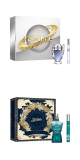 Coffret cadeau comprenant l’eau de toilette « Le Mâle » de Jean Paul Gaultier et l’eau de toilette « Invictus » de Rabanne, disponible chez Manor