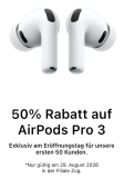 Apple AirPods Pro 3 à 109,50 CHF chez DQ Solutions pour leur grande ouverture à Zug le 29 août (prix local)